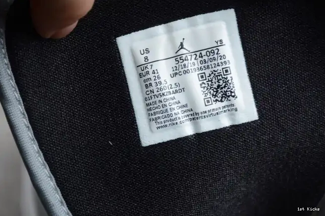1st Kicks Light Jordan 1 AIR Grey Smoke 554724-092 Mid 0625